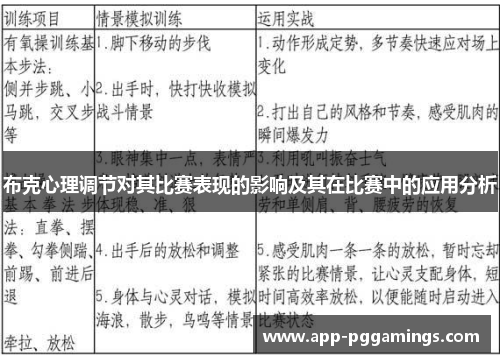 布克心理调节对其比赛表现的影响及其在比赛中的应用分析