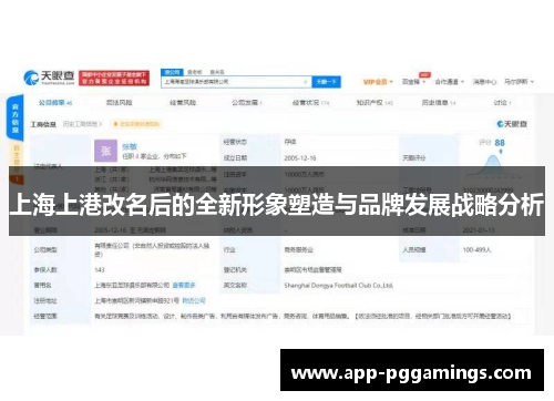 上海上港改名后的全新形象塑造与品牌发展战略分析